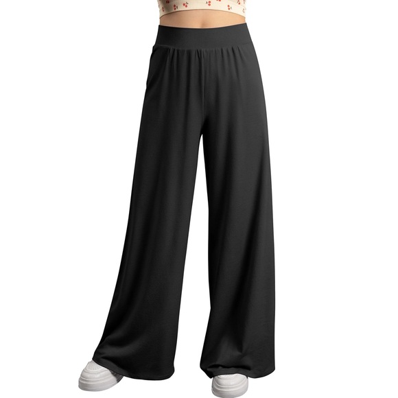 OQQ High Rise Wide Leg Pants in Black Women’s Size M - Picture 1 of 6